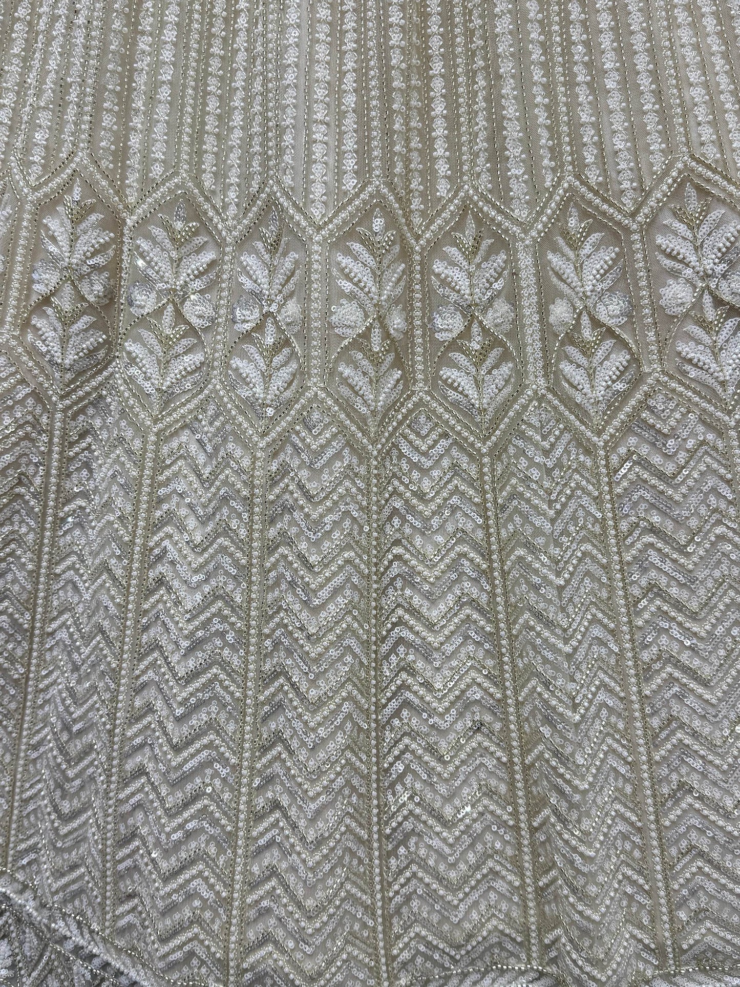 Great White Sequins Net Bridesmaid Lehenga Choli With Dupatta - Zeel Clothing