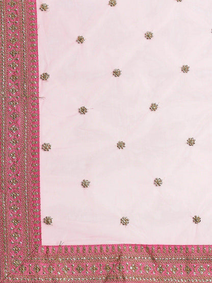 Hypnotic Pink Colored Wedding Wear Embroidered Satin Lehenga Choli - Zeel Clothing