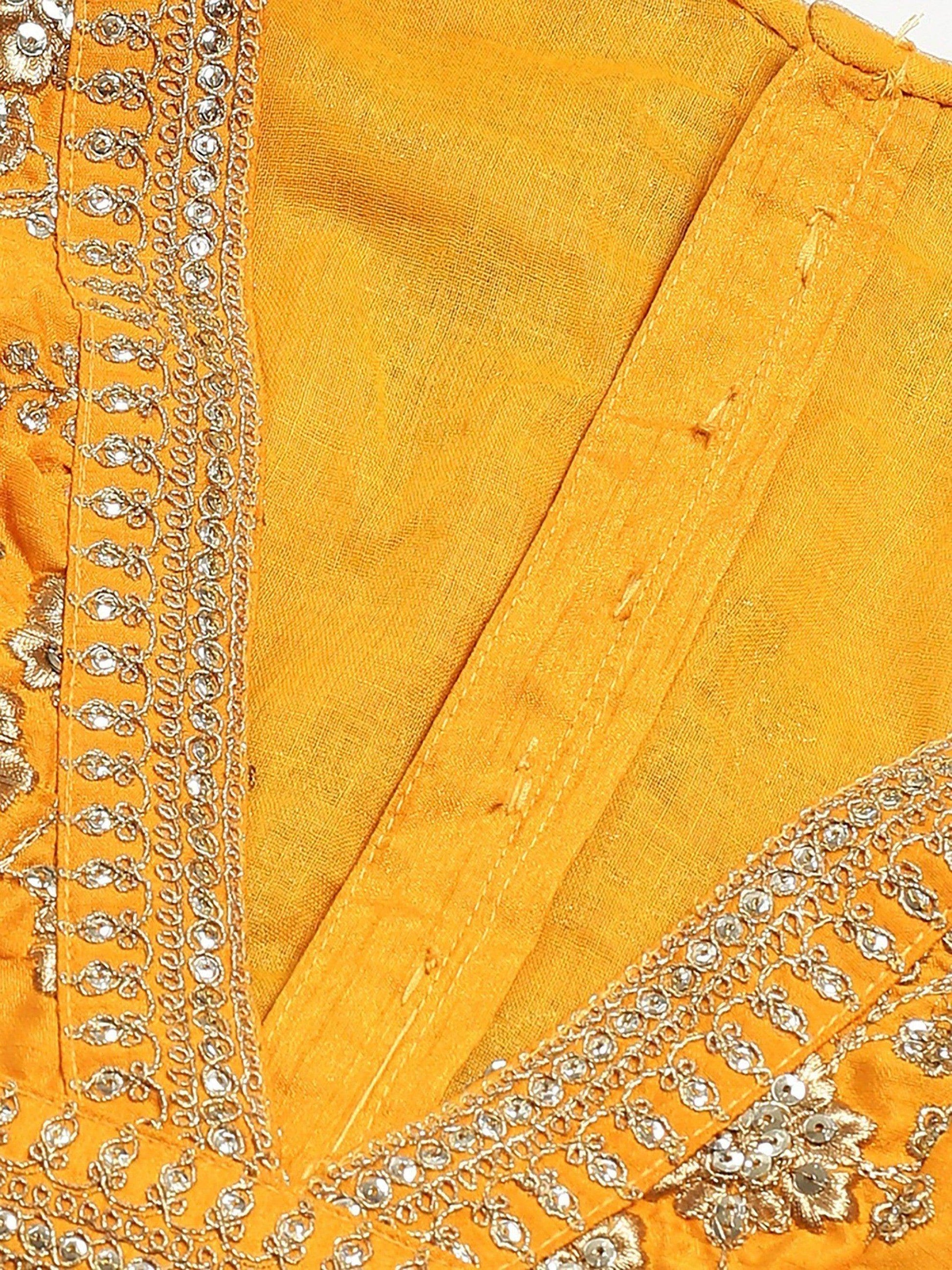 Hypnotic Yellow Colored Wedding Wear Embroidered Satin Lehenga Choli - Zeel Clothing