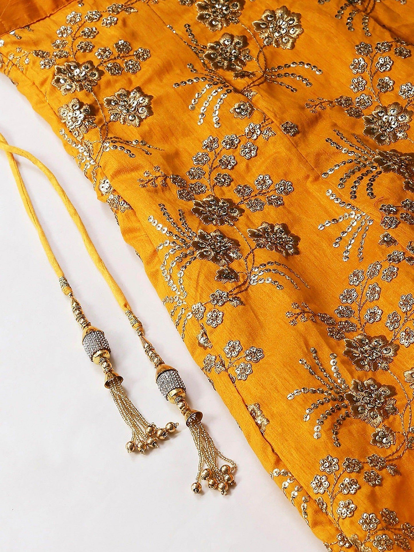 Hypnotic Yellow Colored Wedding Wear Embroidered Satin Lehenga Choli - Zeel Clothing