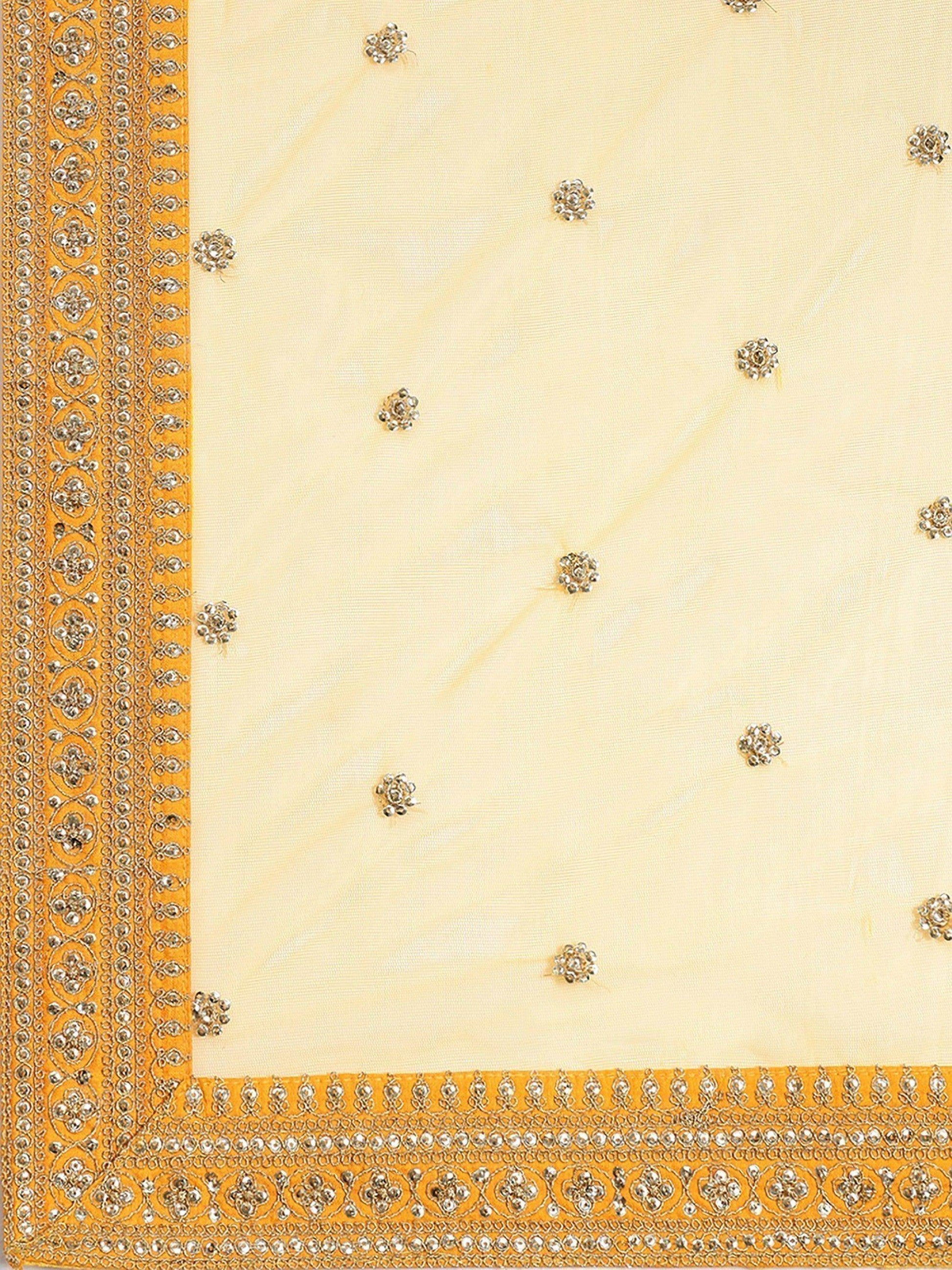 Hypnotic Yellow Colored Wedding Wear Embroidered Satin Lehenga Choli - Zeel Clothing