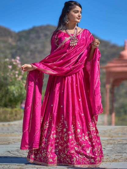 Lovable Rani Pink Sequins Chinon Engagement Wear Lehenga Choli - Zeel Clothing