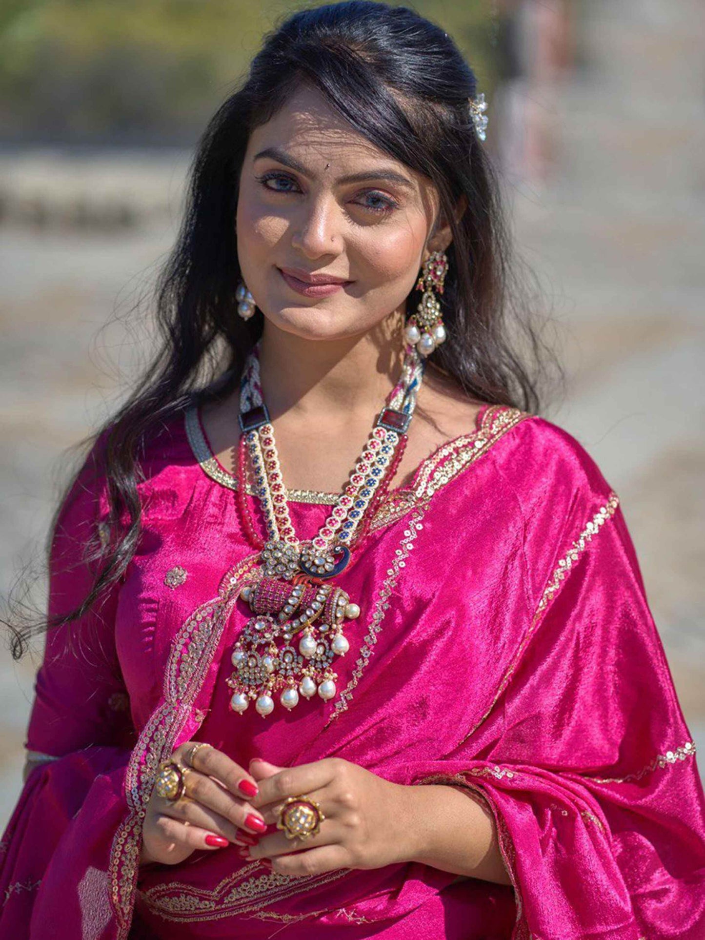 Lovable Rani Pink Sequins Chinon Engagement Wear Lehenga Choli - Zeel Clothing