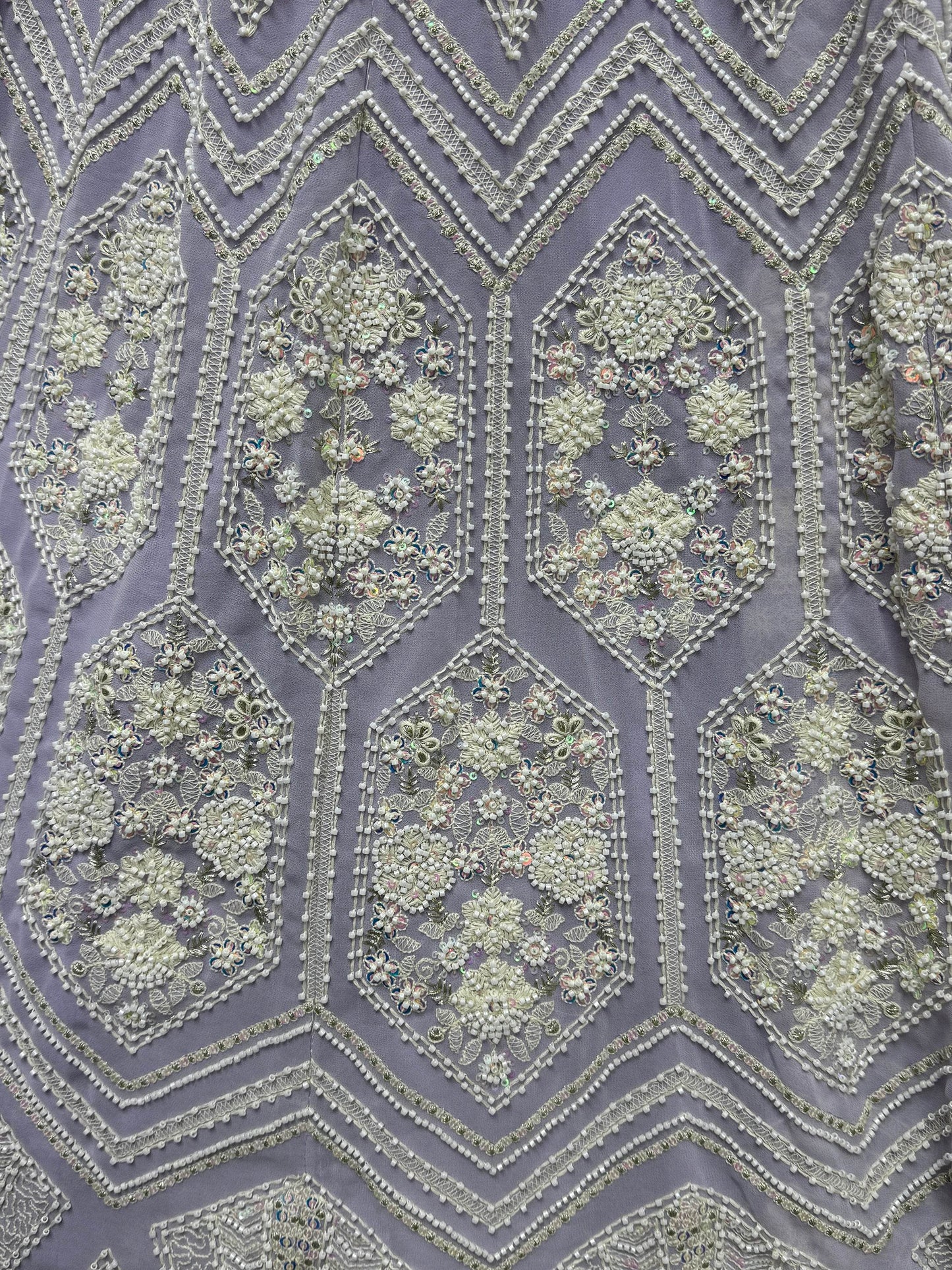 Lovely Lavender Thread Work Georgette Wedding Lehenga Choli - Zeel Clothing