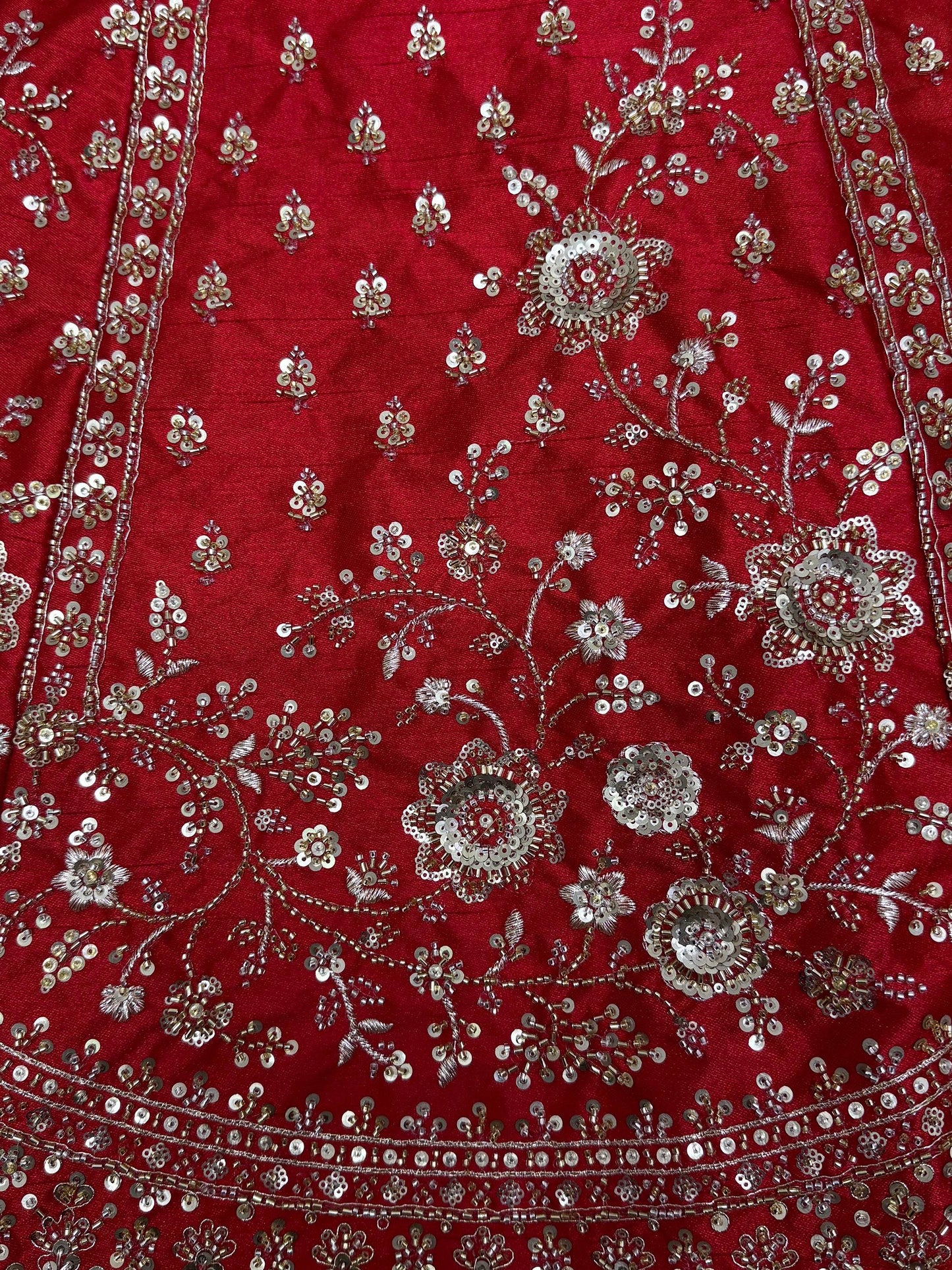 Lovely Red Hand Work Silk Bridal Wear Lehenga Choli With Double Dupatta - Zeel Clothing