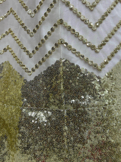 Magnetic White Sequins Net Reception Wear Lehenga Choli With Dupatta - Zeel Clothing