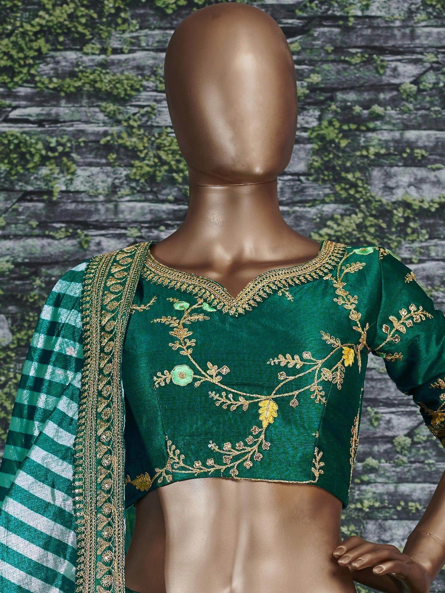 Marvellous Green Color Bridalwear Embroidered Lehenga Choli - Zeel Clothing