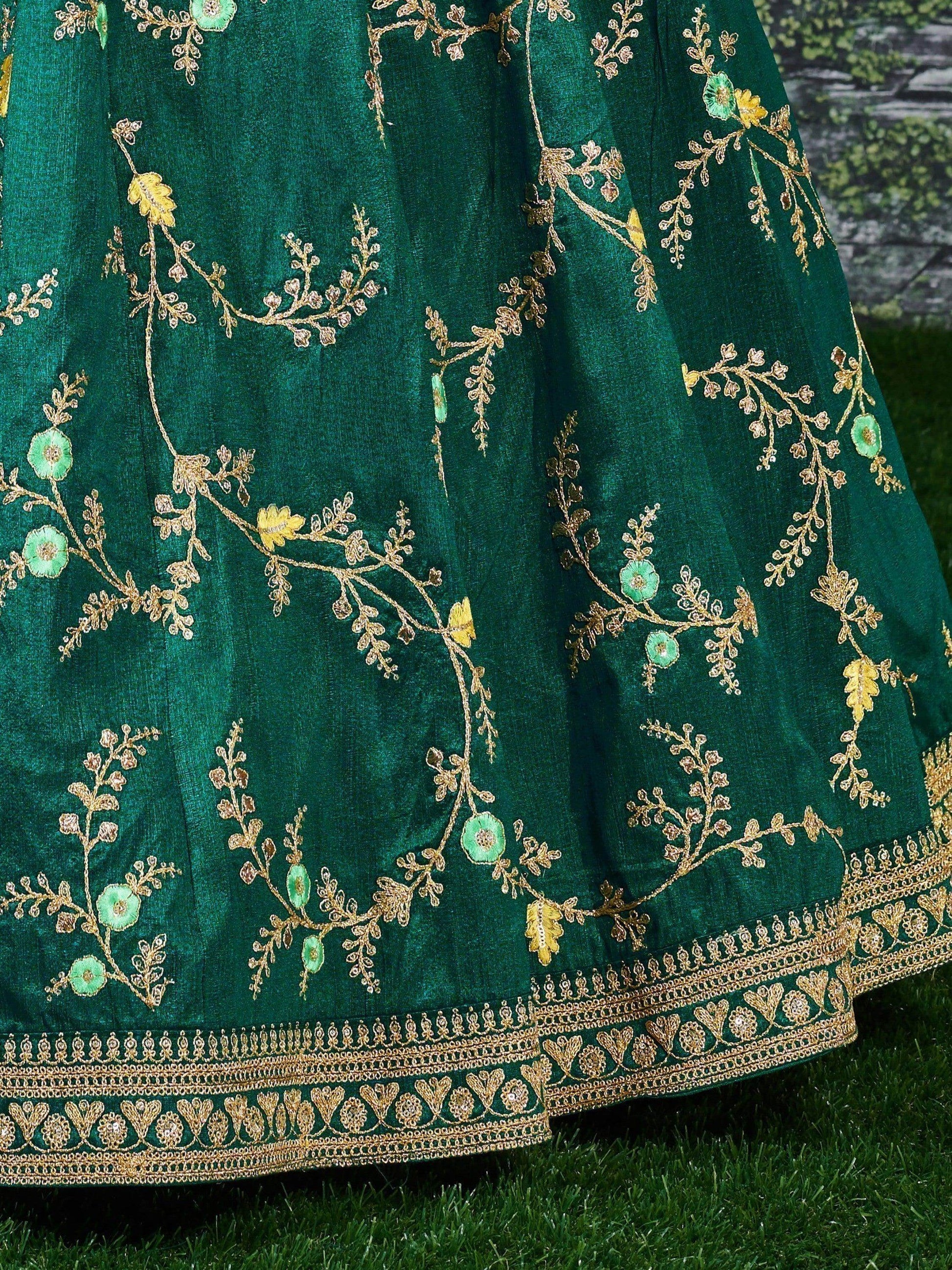 Marvellous Green Color Bridalwear Embroidered Lehenga Choli - Zeel Clothing