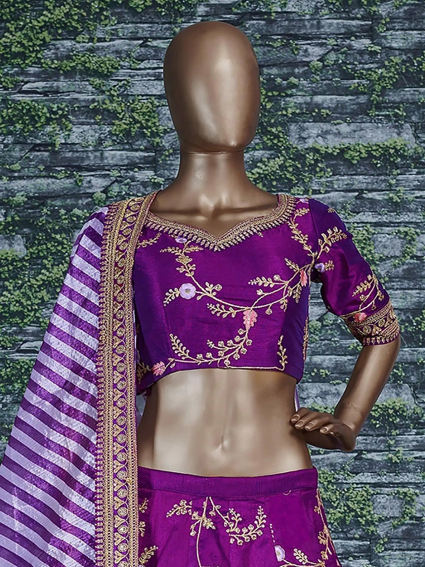 Marvellous Purple Color Bridalwear Embroidered Lehenga Choli - Zeel Clothing