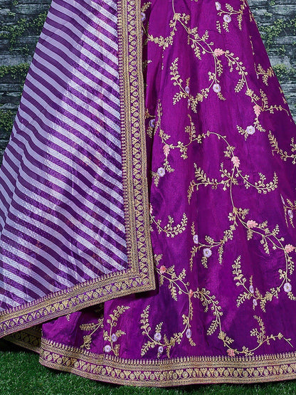 Marvellous Purple Color Bridalwear Embroidered Lehenga Choli - Zeel Clothing