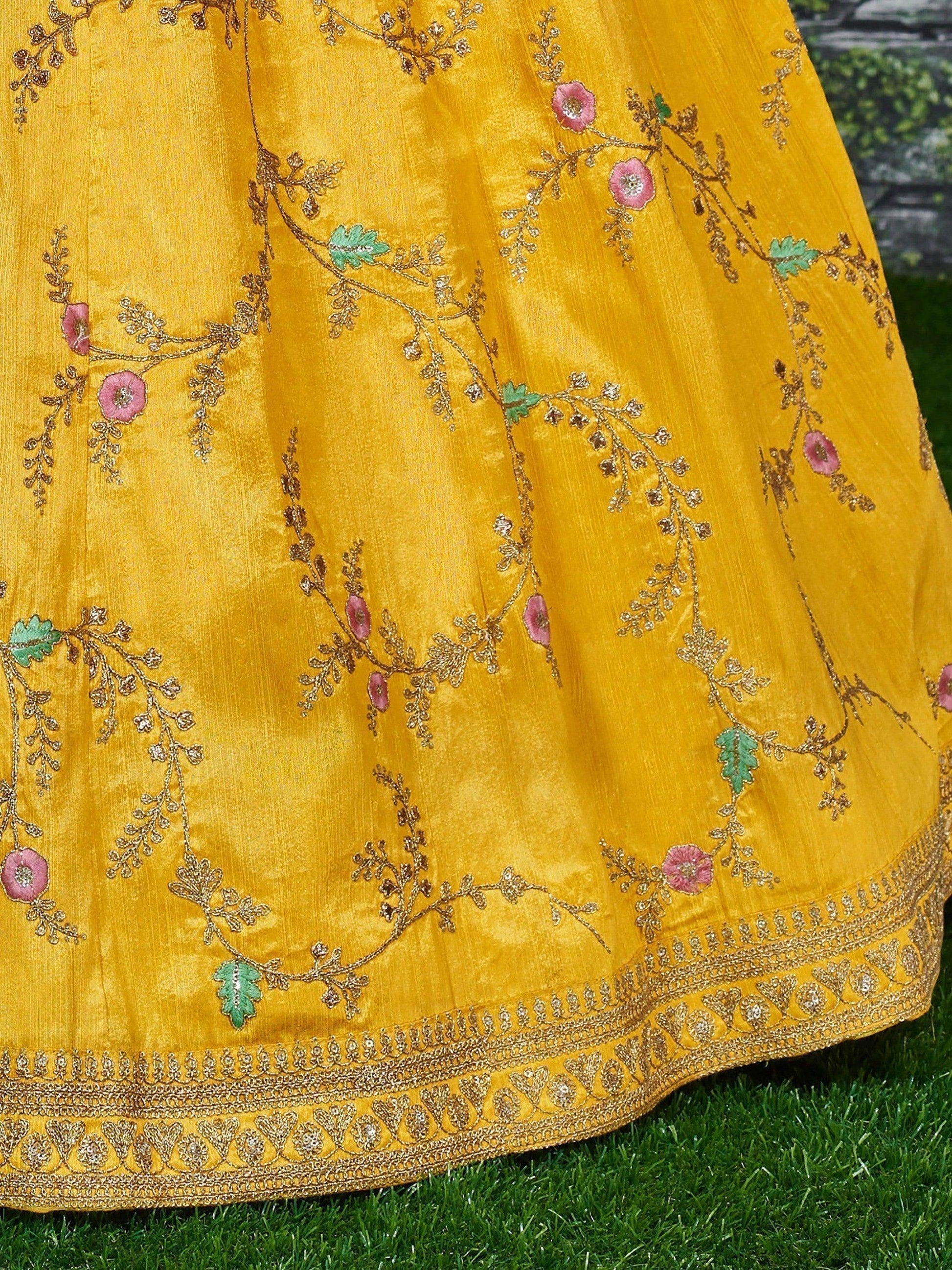 Marvelous Yellow Color Bridalwear Embroidered Lehenga Choli - Zeel Clothing