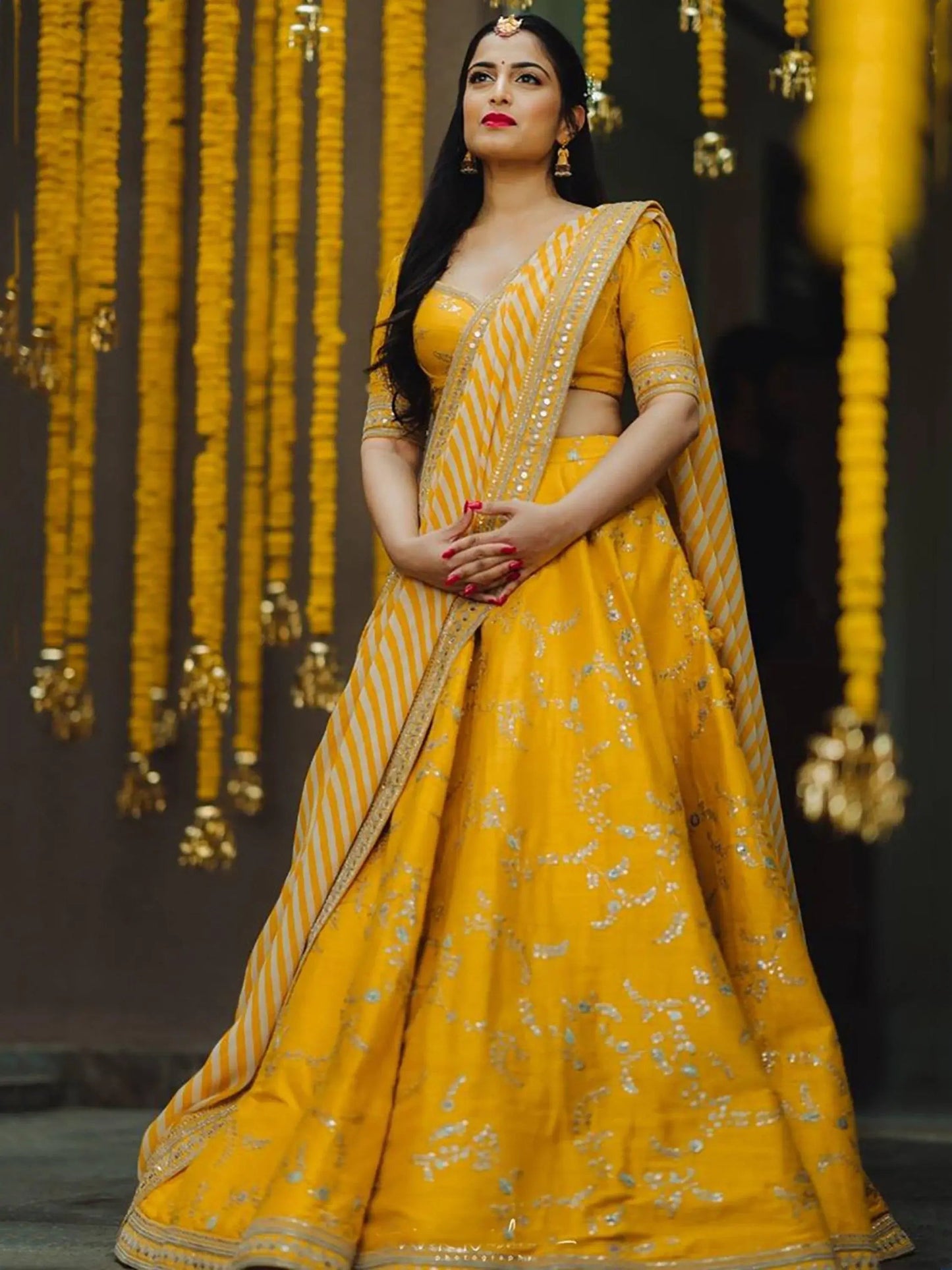Marvelous Yellow Color Bridalwear Embroidered Lehenga Choli - Zeel Clothing