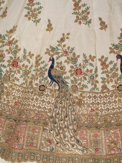 Mesmerizing Off-White Zari Embroidered Silk Lehenga Choli With Dupatta - Zeel Clothing
