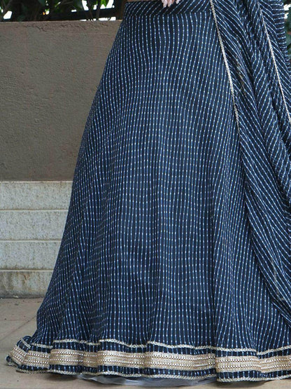 Precious Black Laheriya Print Georgette Lehenga Choli With Dupatta - Zeel Clothing