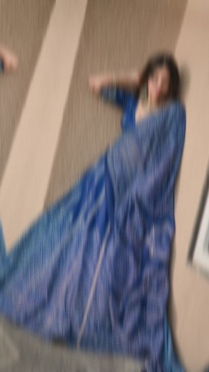 Navy Blue Color Bandhani Printed Vaishali Silk Lehenga With Blouse And Dupatta