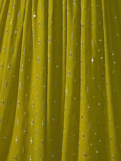 Radiant Green Embroidered Georgette Sangeet Wear Lehenga Choli - Zeel Clothing