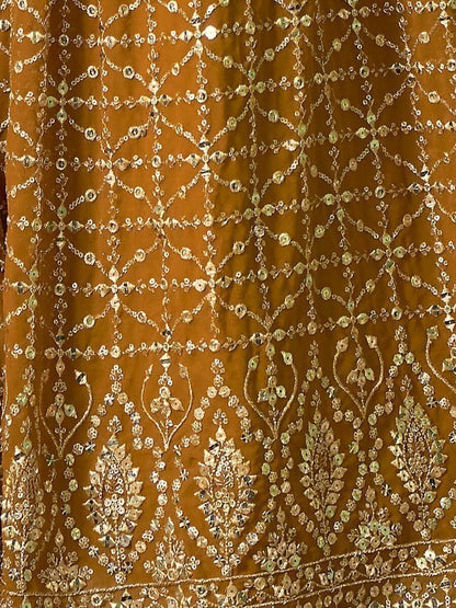 Ravishing Mustard Yellow Sequins Georgette Lehenga Choli With Dupatta - Zeel Clothing