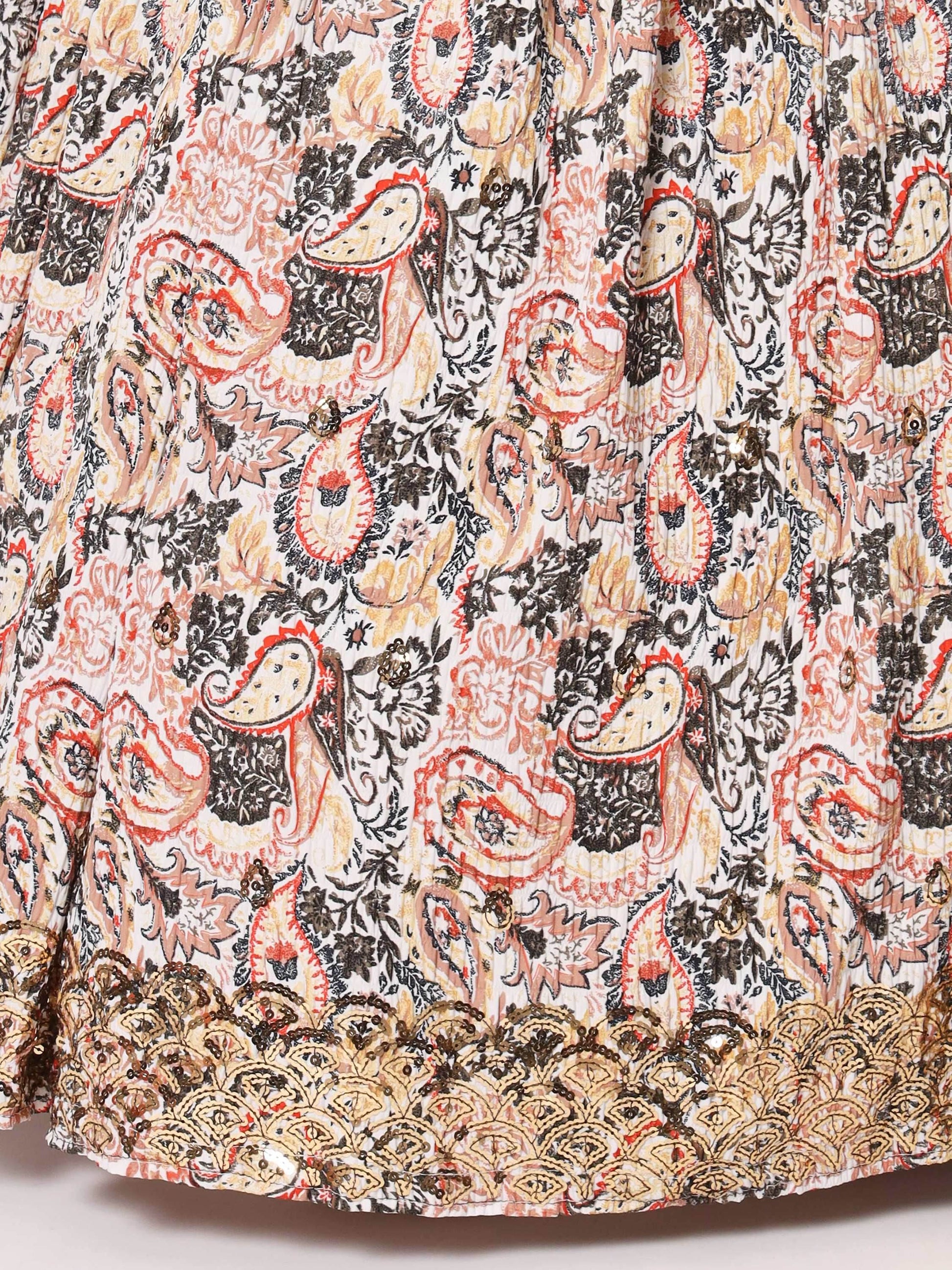 Spectacular White Digital Printed Art Silk Navratri Lehenga Choli - Zeel Clothing