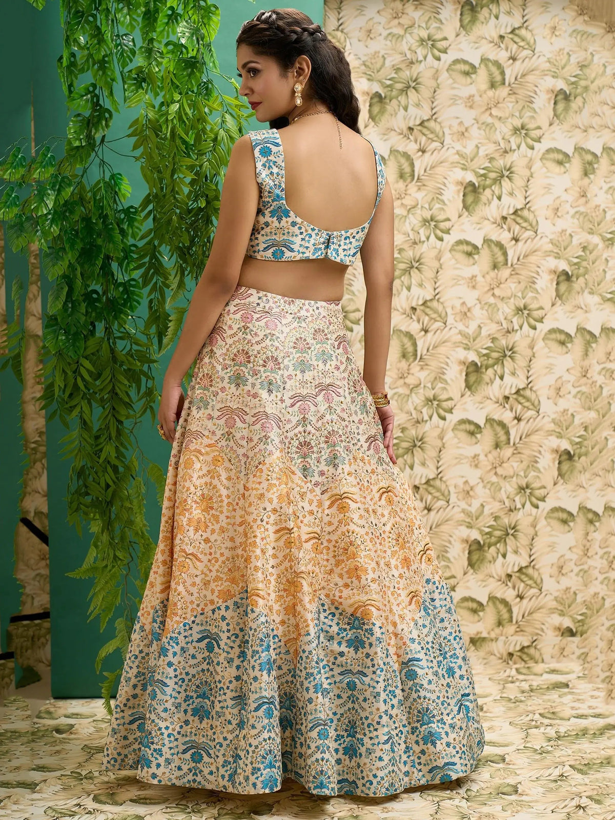 Stunning Off-White Printed Art Silk Wedding Lehenga Choli With Dupatta - Zeel Clothing