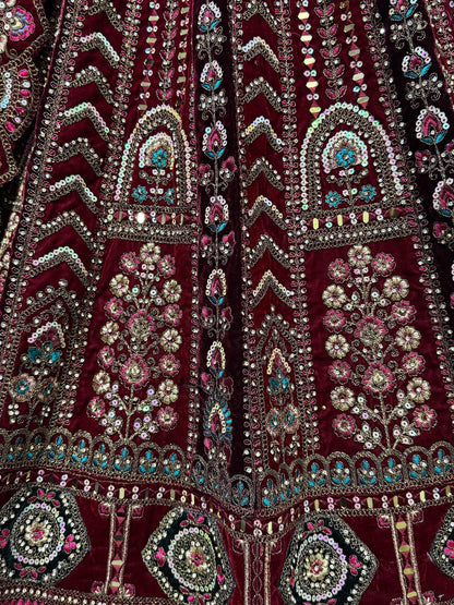Superb Maroon Dori Work Bridal Lehenga Choli With Double Dupatta - Zeel Clothing