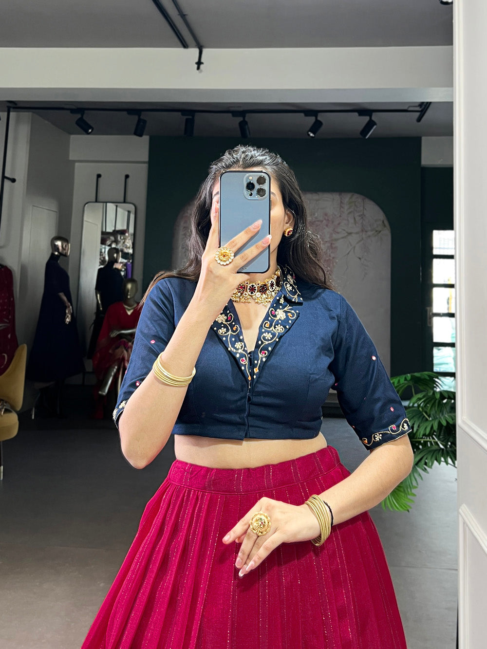 Pink Color Printed With Zari Weaving Work Poly Cotton Co-ord Set