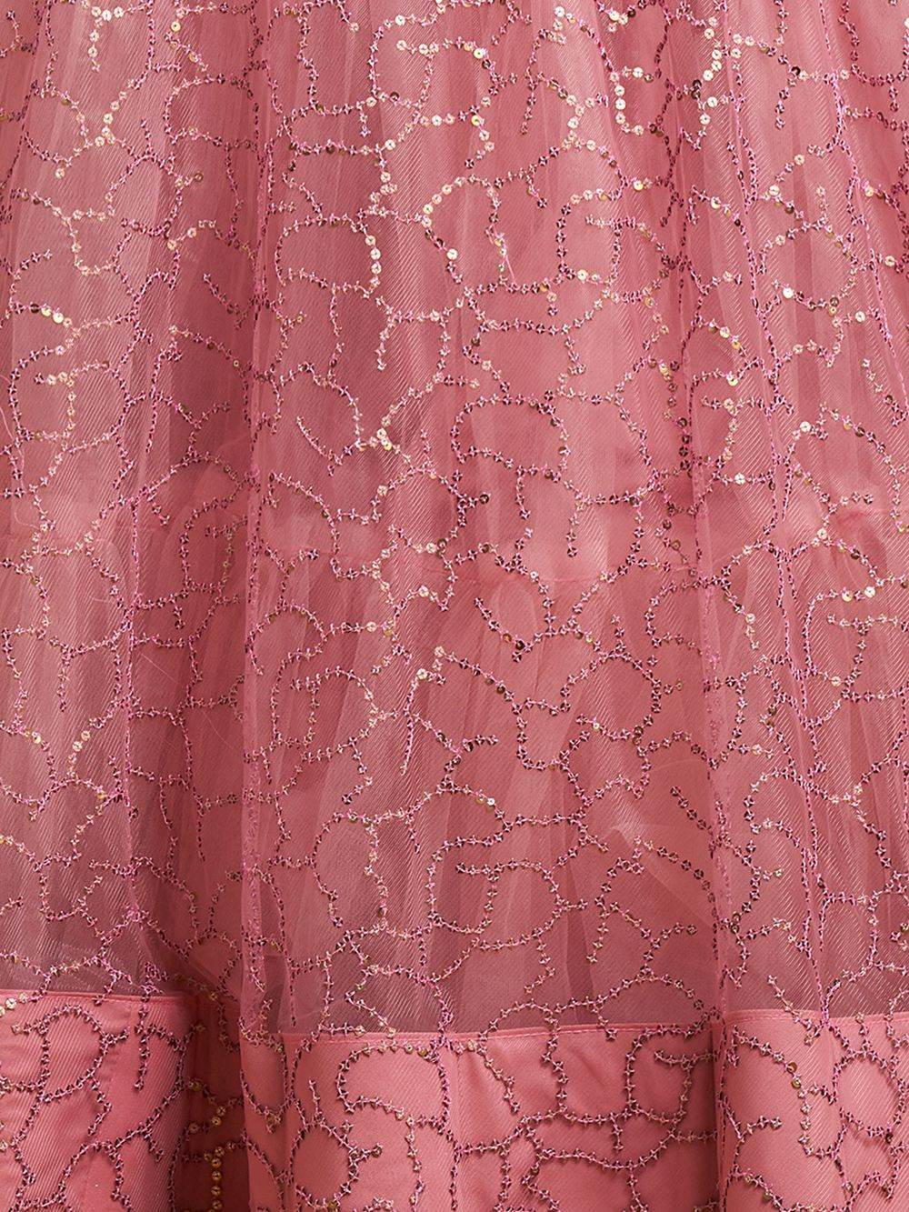 Unique Blush Pink Thread Embroidered Net Party Wear Lehenga Choli - Zeel Clothing