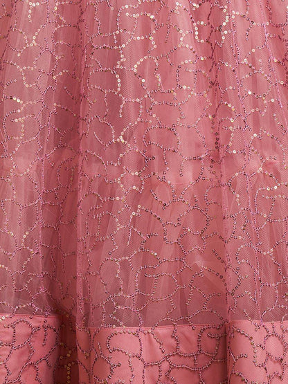 Unique Blush Pink Thread Embroidered Net Party Wear Lehenga Choli - Zeel Clothing