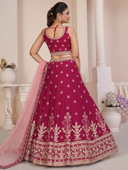 Wonderful Beige Dori Work Georgette Lehenga Choli With Dupatta - Zeel Clothing