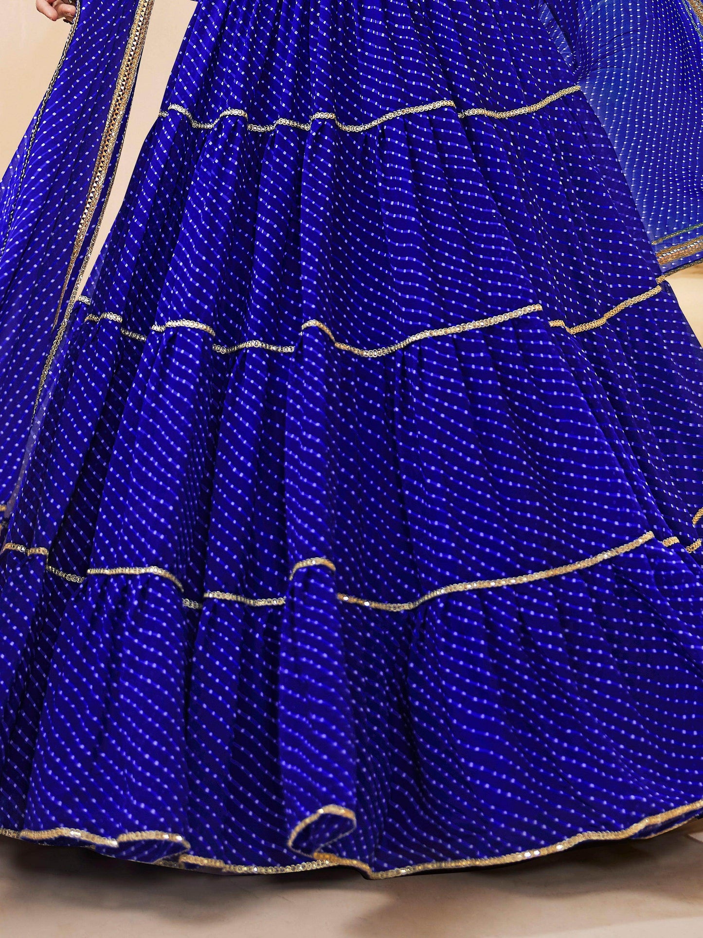 Wonderful Blue Leheriya Printed Georgette Festival Wear Lehenga Choli - Zeel Clothing