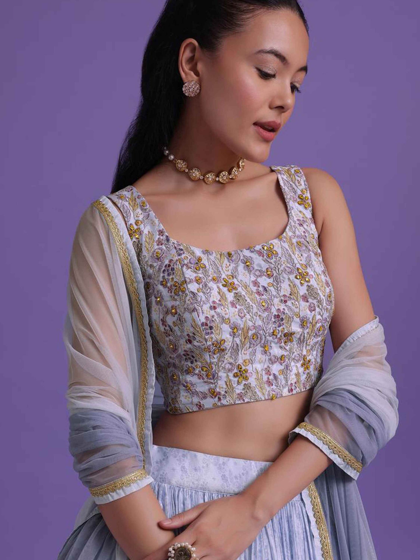 Wonderful Blue Sequins Net Engagement Wear Lehenga Choli - Zeel Clothing
