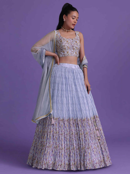 Wonderful Blue Sequins Net Engagement Wear Lehenga Choli - Zeel Clothing