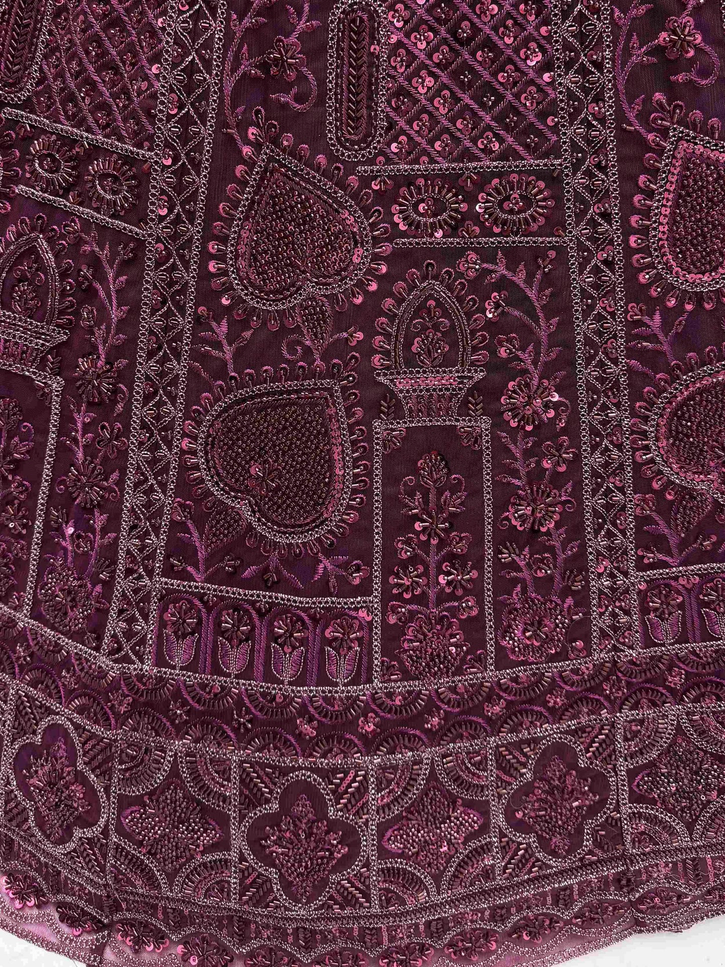 Wonderful Purple Dori Embroidery Net Monochrome Lehenga Choli With Dupatta - Zeel Clothing